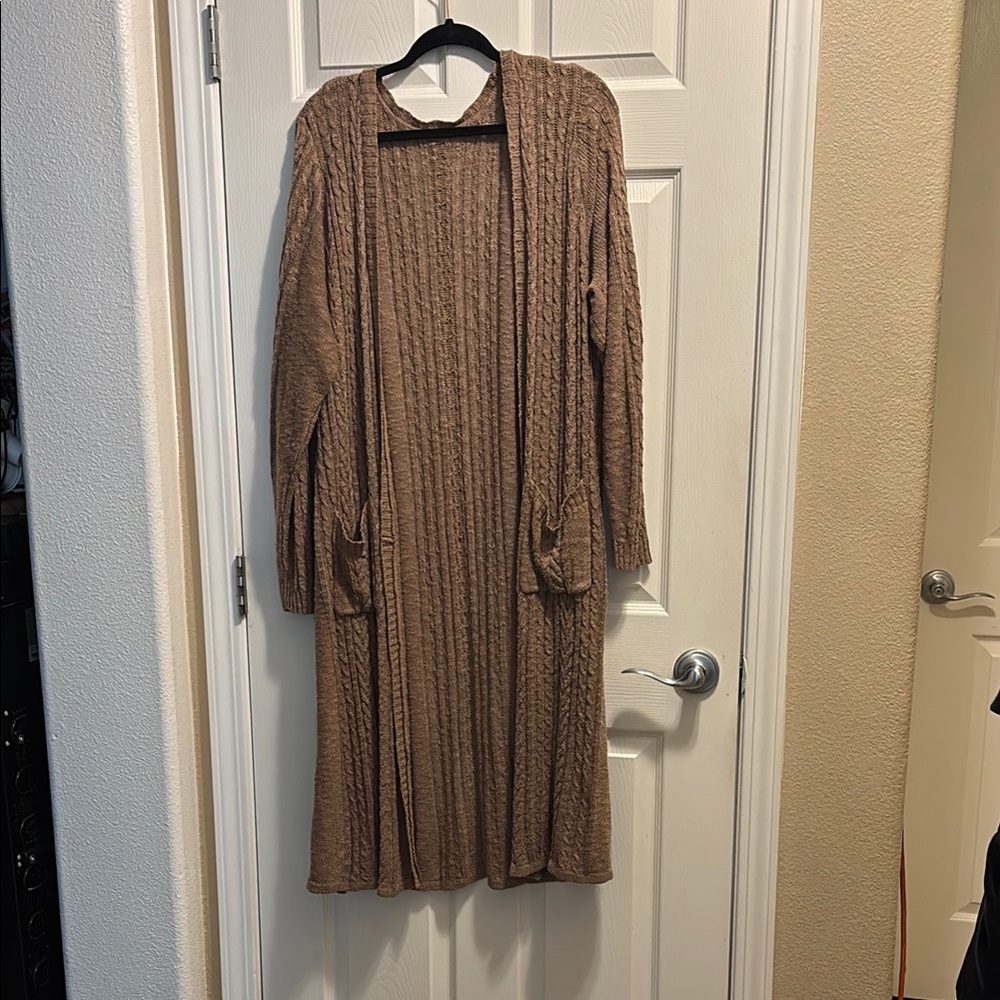 Long Blush Knit Cardigan